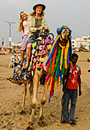Camel ride along the beach in Puri.